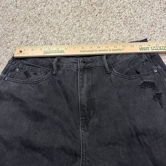 Judy Blue 90s Straight Jeans Sz 15/32 Black Stretch Comfort High Waist Grunge - Picture 5 of 6